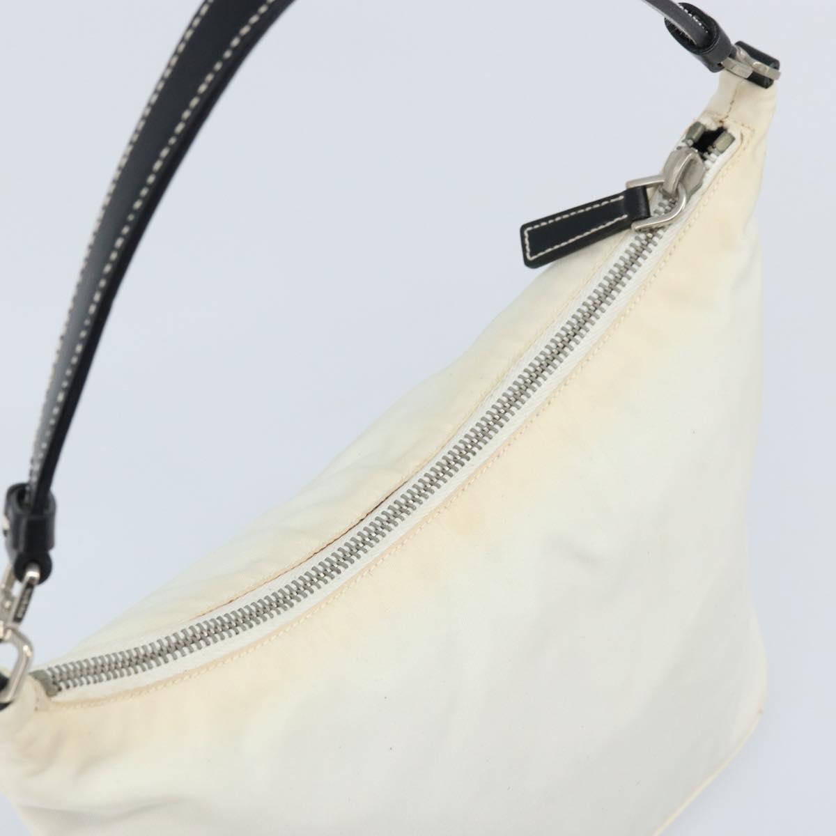 PRADA Hand Bag Nylon Silver White Auth bs34109
