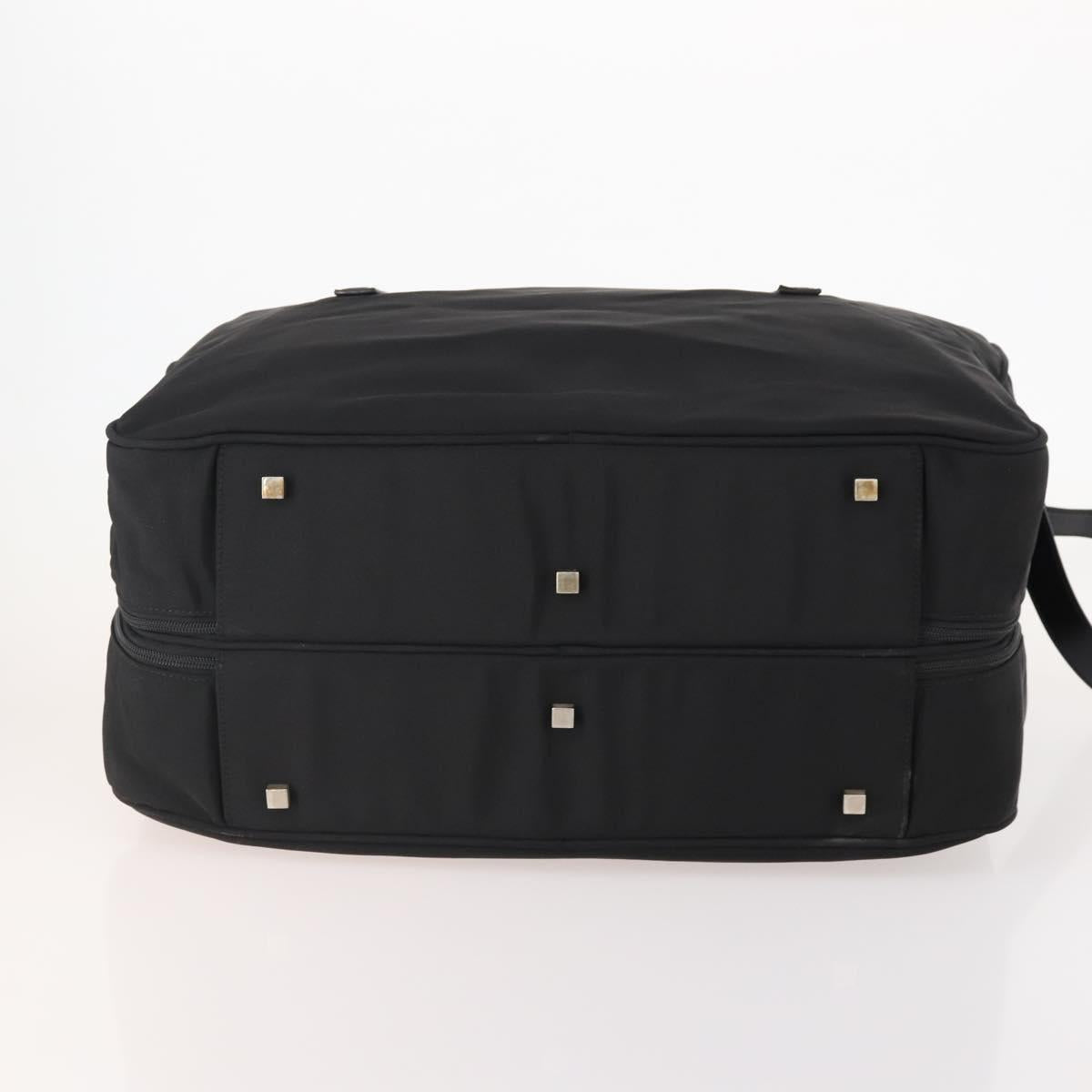 GUCCI Boston Bag Canvas 2way Black Silver 012 0393 12 Auth bs34117