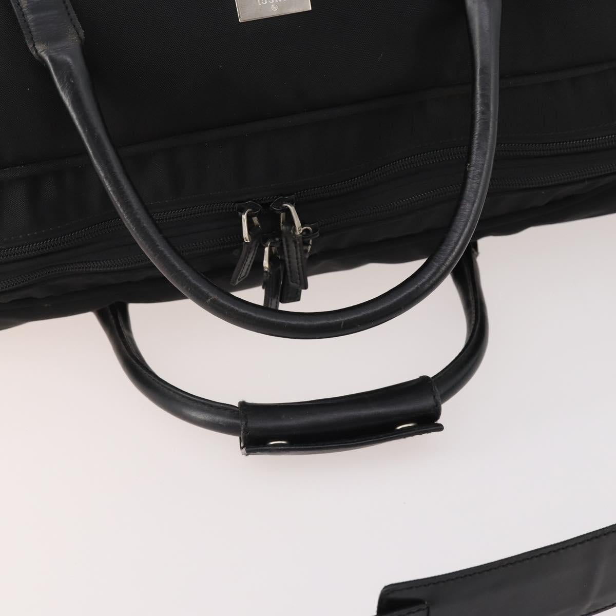 GUCCI Boston Bag Canvas 2way Black Silver 012 0393 12 Auth bs34117