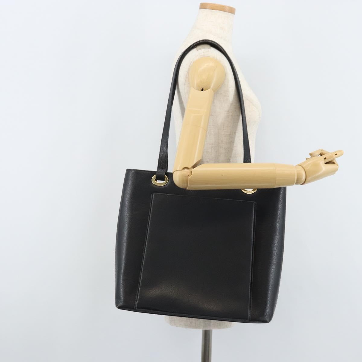 GUCCI Tote Bag Leather Black Gold 002 1817 0336 Auth bs34118