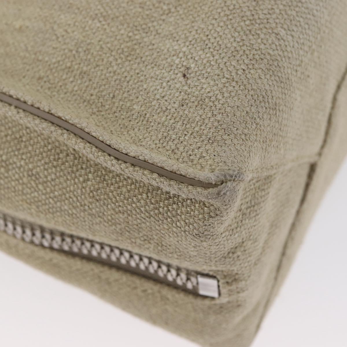 BALENCIAGA Paper A 6 Zip Around Bag Canvas 2way Beige Silver 370926 Auth bs34126