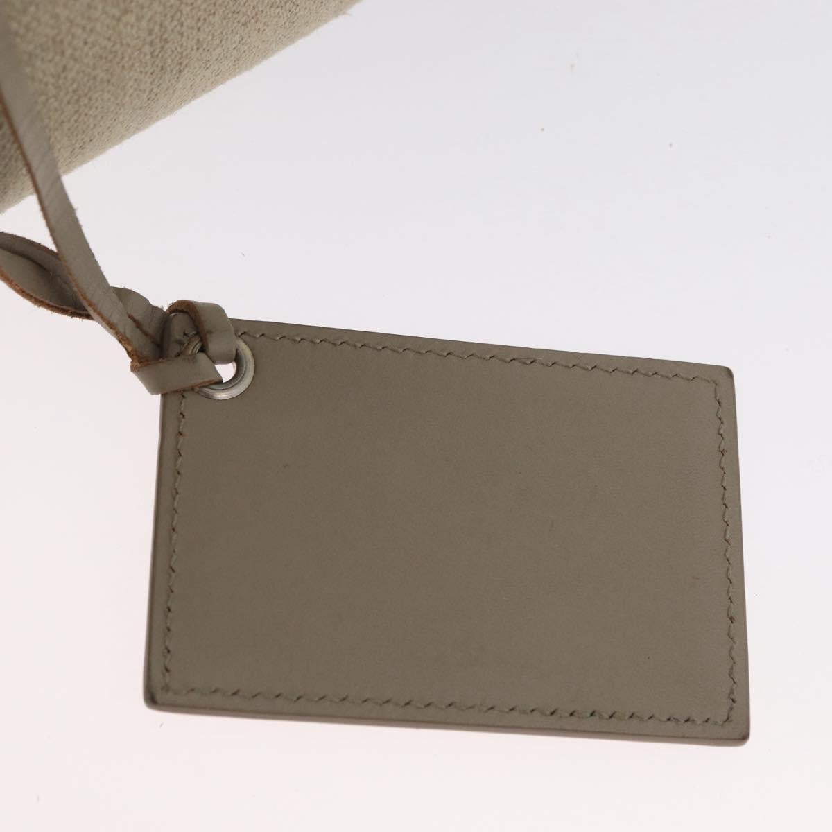 BALENCIAGA Paper A 6 Zip Around Bag Canvas 2way Beige Silver 370926 Auth bs34126
