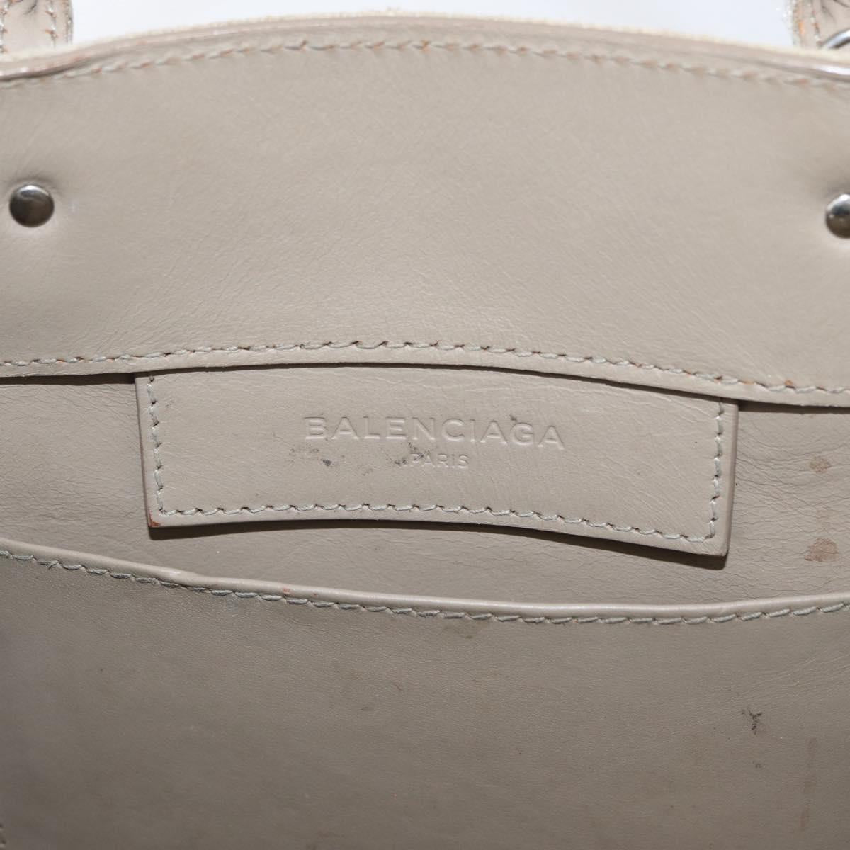 BALENCIAGA Paper A 6 Zip Around Bag Canvas 2way Beige Silver 370926 Auth bs34126