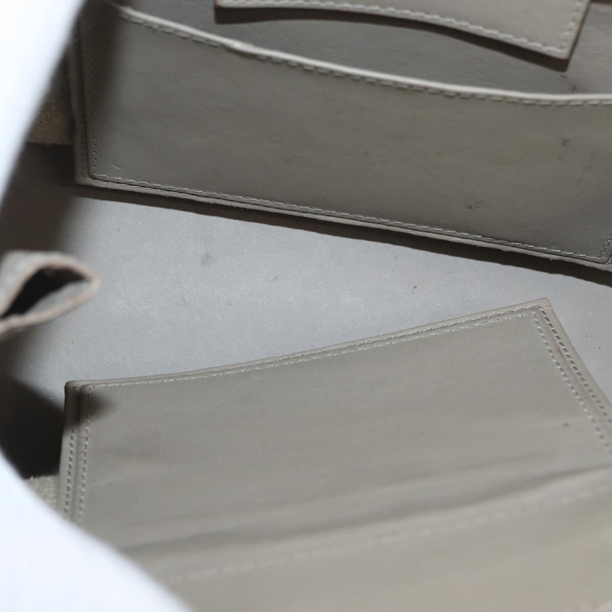 BALENCIAGA Paper A 6 Zip Around Bag Canvas 2way Beige Silver 370926 Auth bs34126
