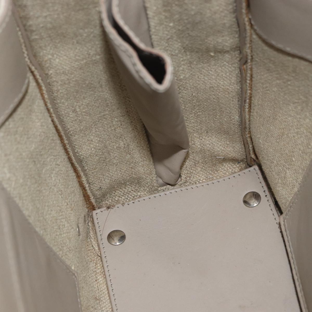 BALENCIAGA Paper A 6 Zip Around Bag Canvas 2way Beige Silver 370926 Auth bs34126