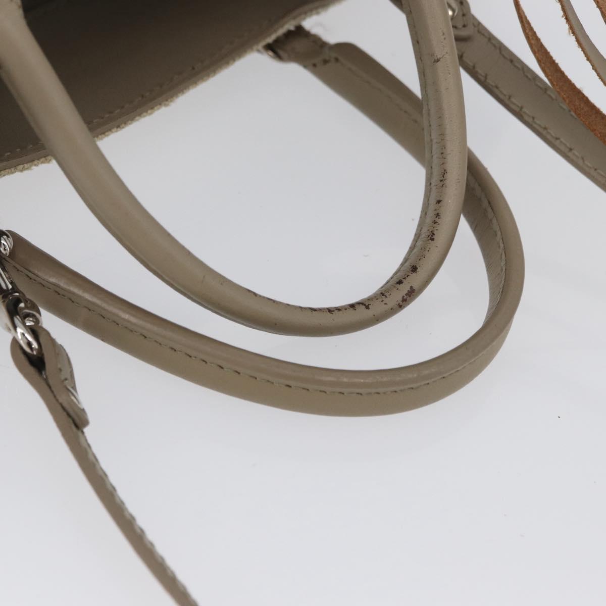 BALENCIAGA Paper A 6 Zip Around Bag Canvas 2way Beige Silver 370926 Auth bs34126