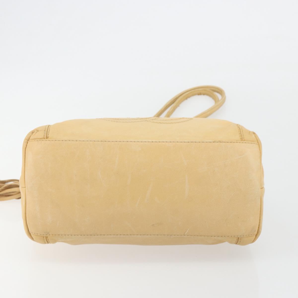 CHANEL Matelasse Tote Bag Lamb Skin Beige CC Auth bs34128