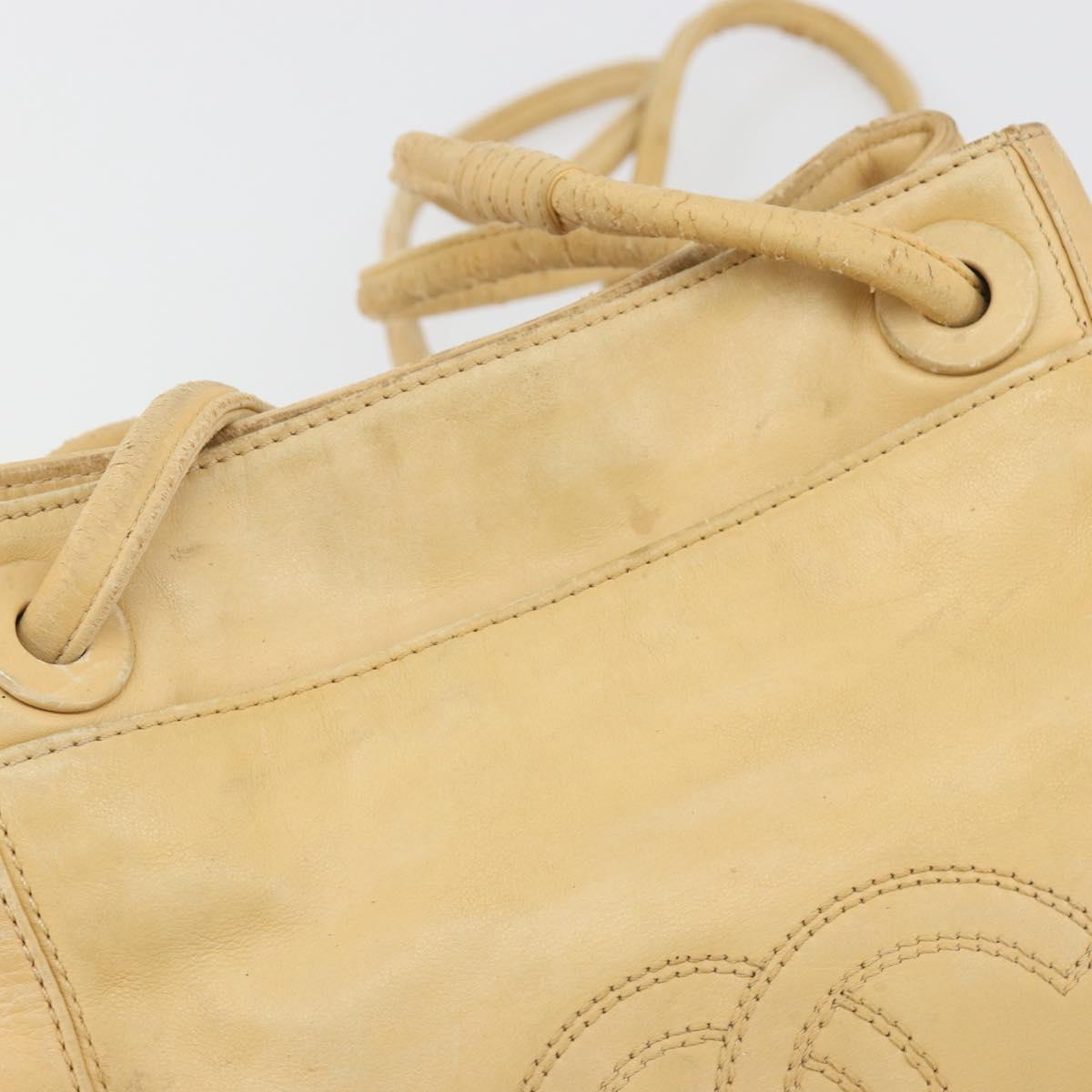 CHANEL Matelasse Tote Bag Lamb Skin Beige CC Auth bs34128