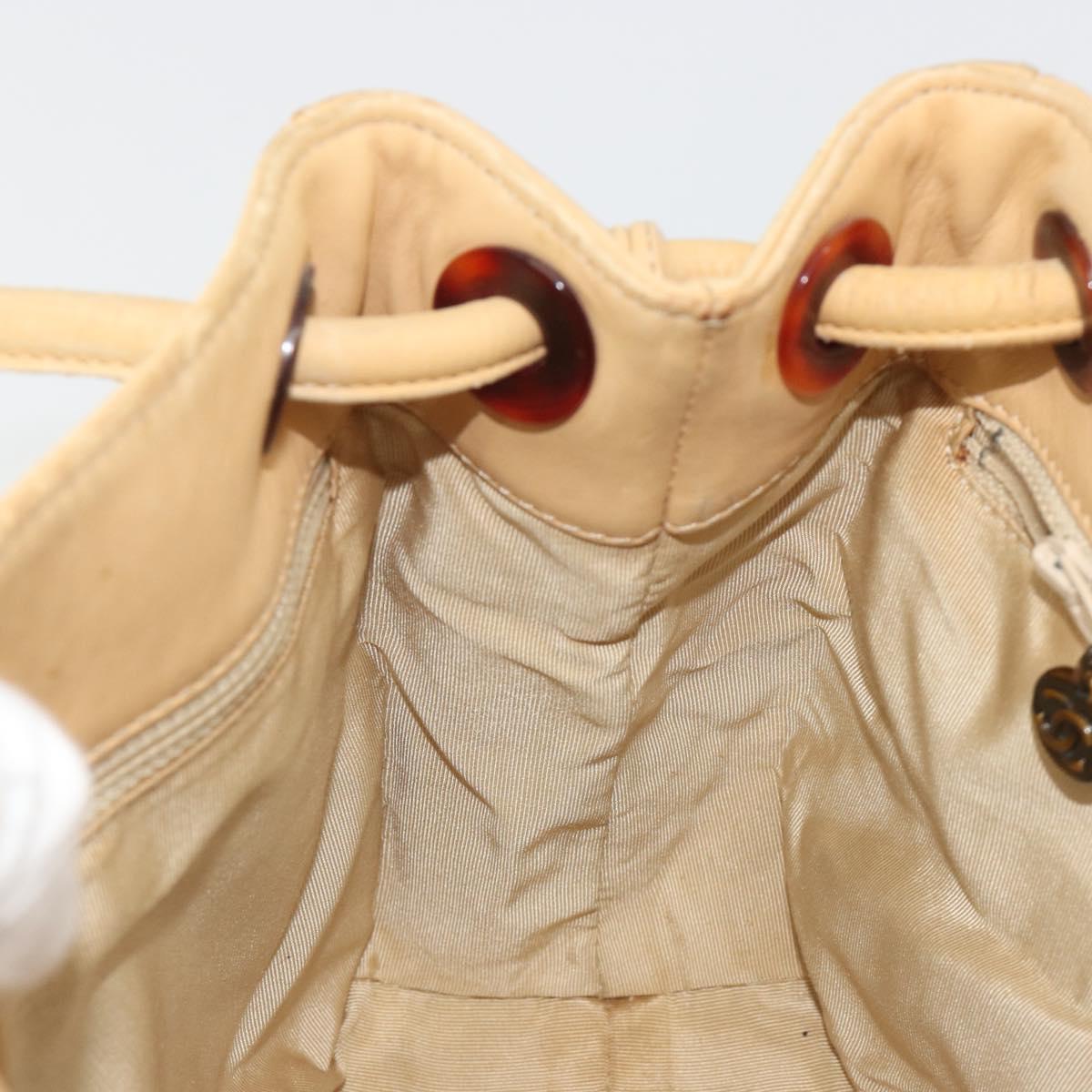 CHANEL Matelasse Tote Bag Lamb Skin Beige CC Auth bs34128