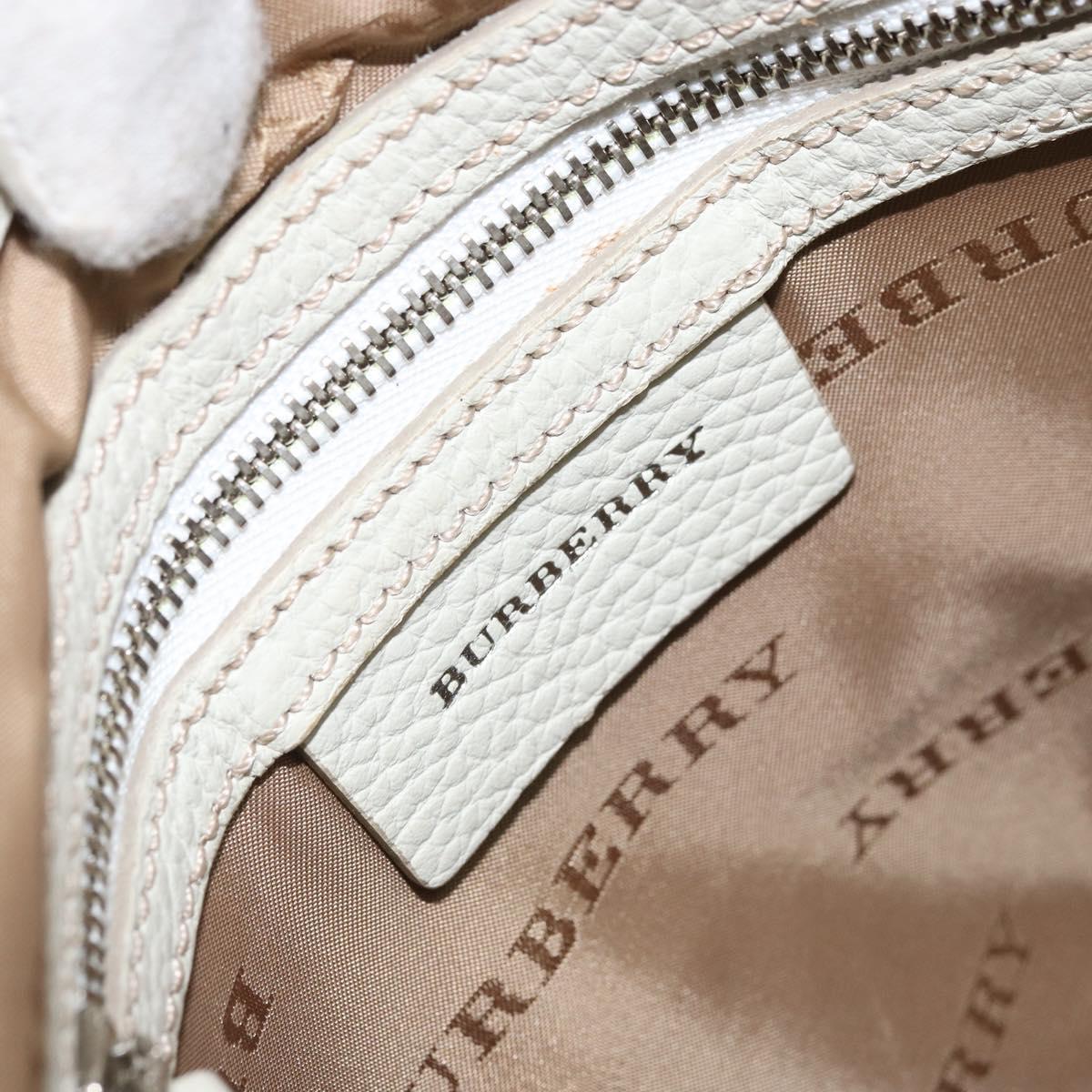 BURBERRY Nova Check Shoulder Bag Nylon Beige Silver Auth bs34138