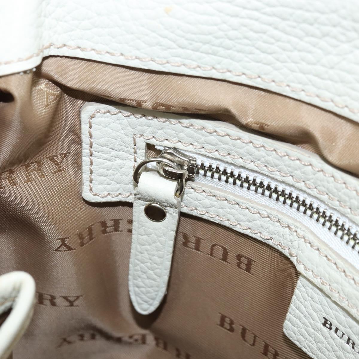 BURBERRY Nova Check Shoulder Bag Nylon Beige Silver Auth bs34138