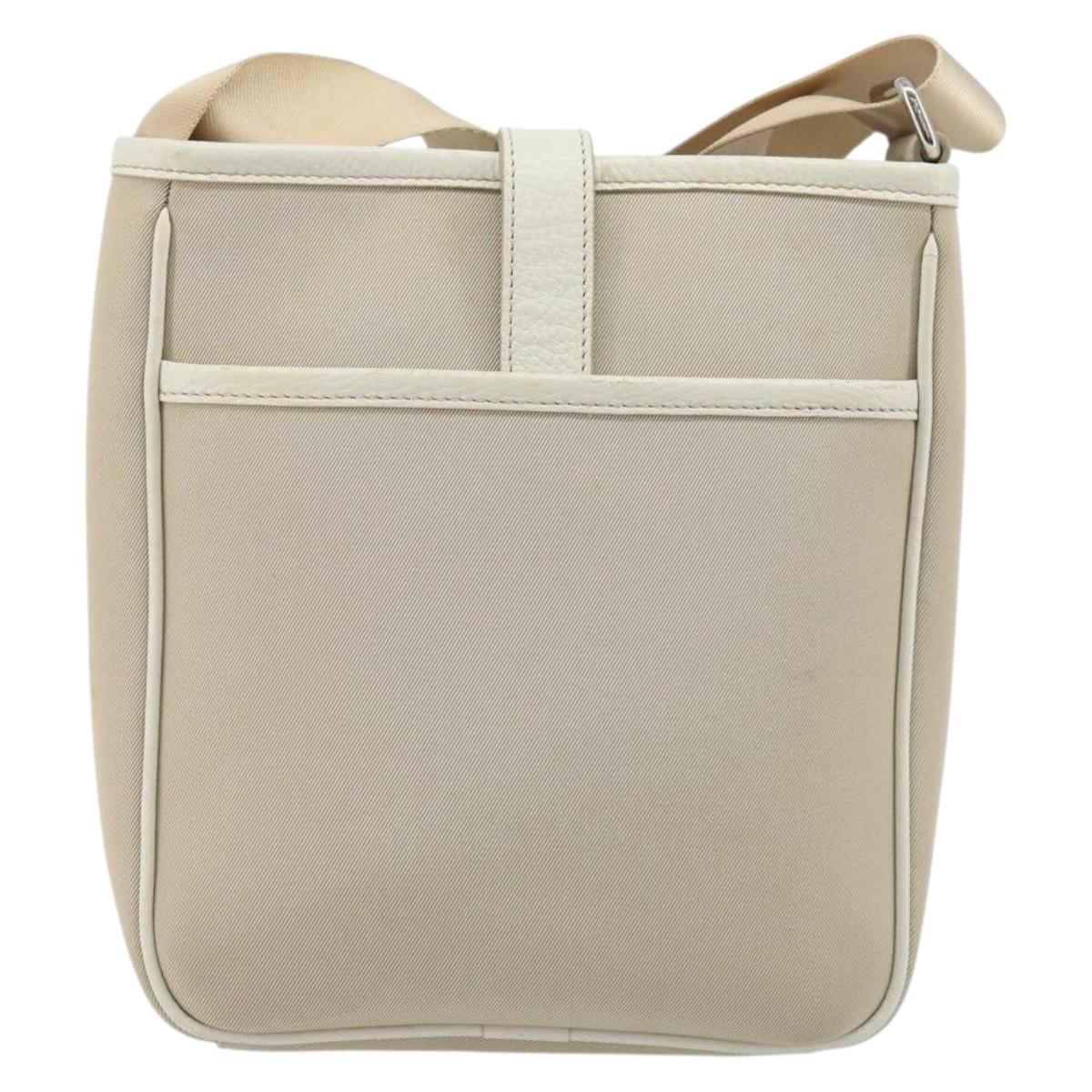 BURBERRY Nova Check Shoulder Bag Nylon Beige Silver Auth bs34138