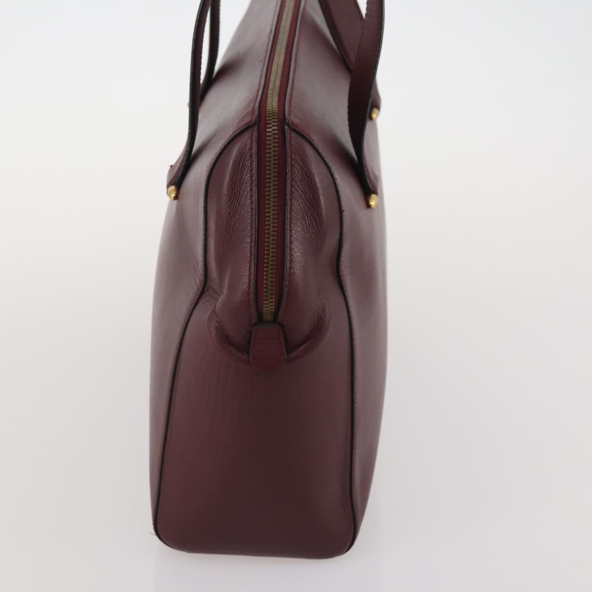 BALLY Cartier Shoulder Bag Leather 2 Set Bordeaux White Auth bs34145