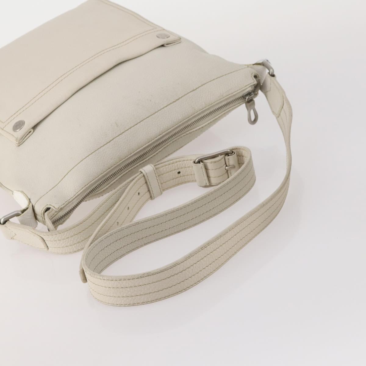 BALLY Cartier Shoulder Bag Leather 2 Set Bordeaux White Auth bs34145