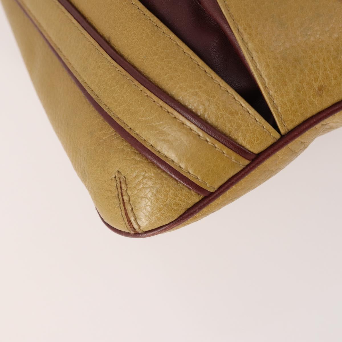CARTIER Shoulder Bag Leather 2 Set Bordeaux Beige Auth bs34146