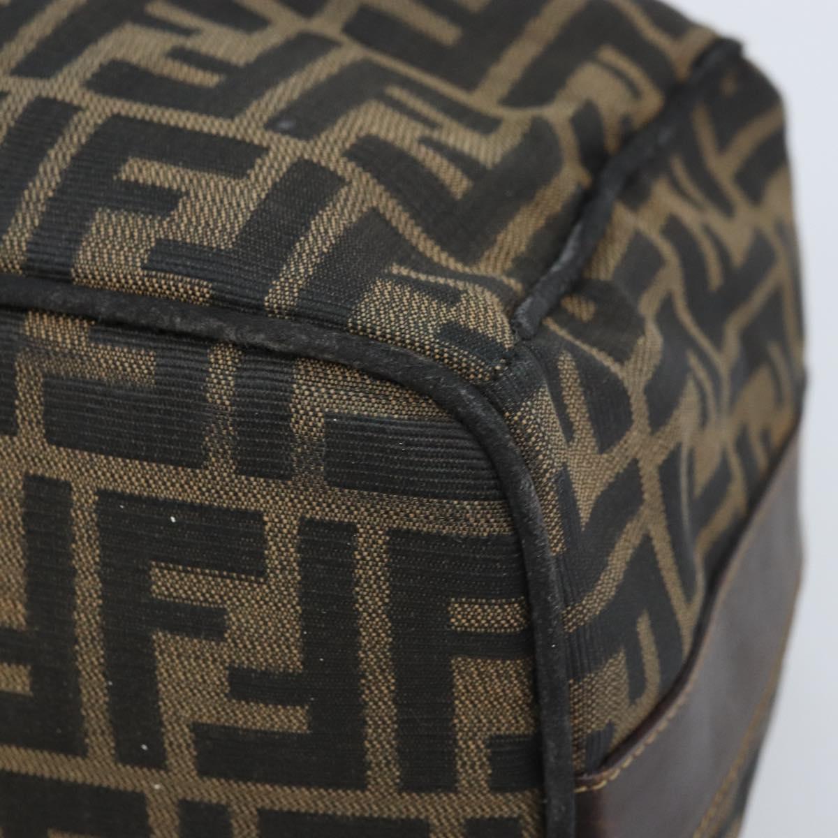 FENDI Zucca Canvas Hand Bag Black Gold Auth bs34151