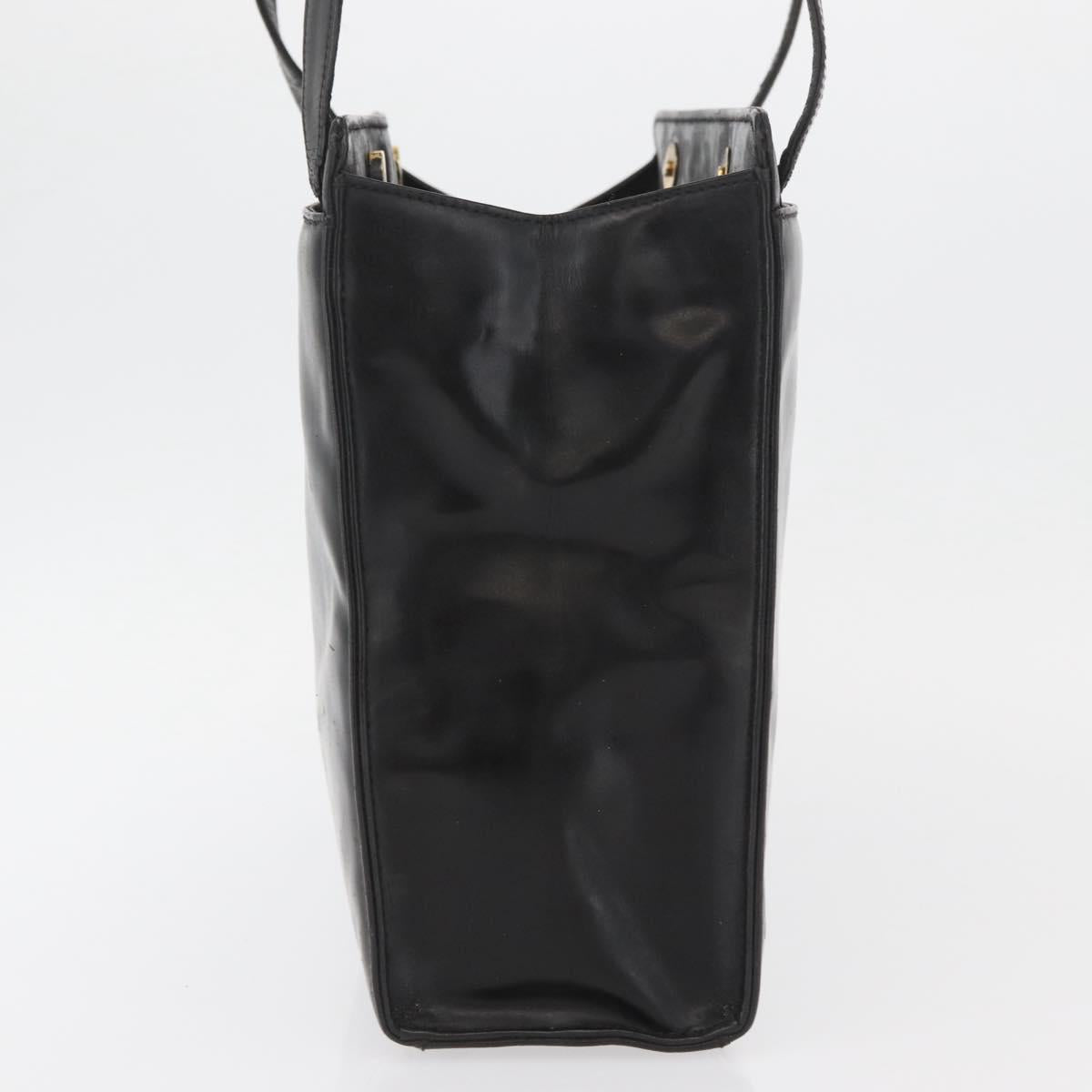 CHANEL Tote Bag Patent leather Black Gold CC Auth bs34158