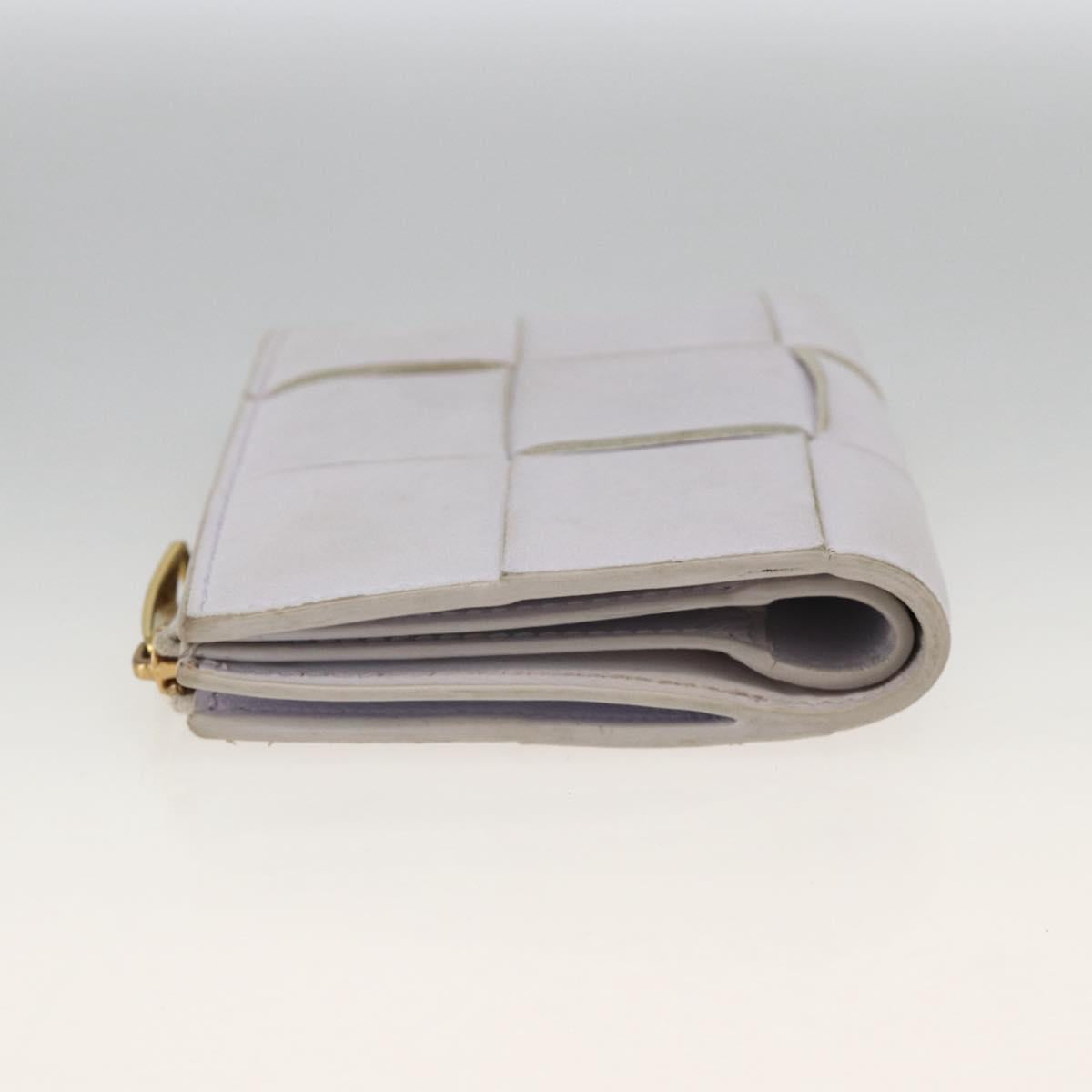 BOTTEGA VENETA INTRECCIATO Bifold Wallet Leather Purple Gold Auth bs34168