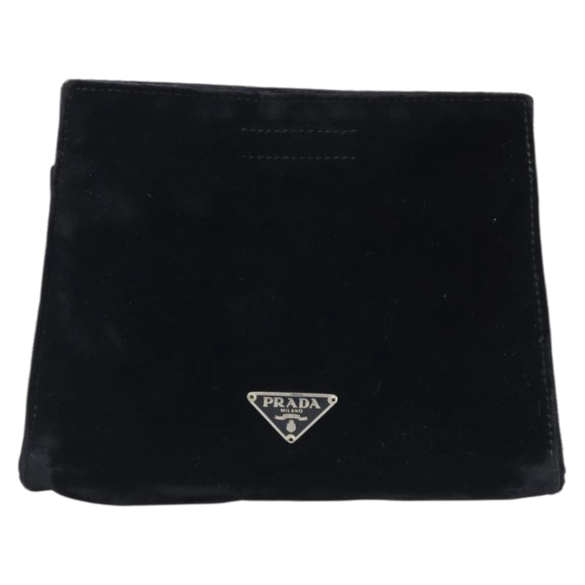 PRADA Pouch Velor Black Auth bs34170
