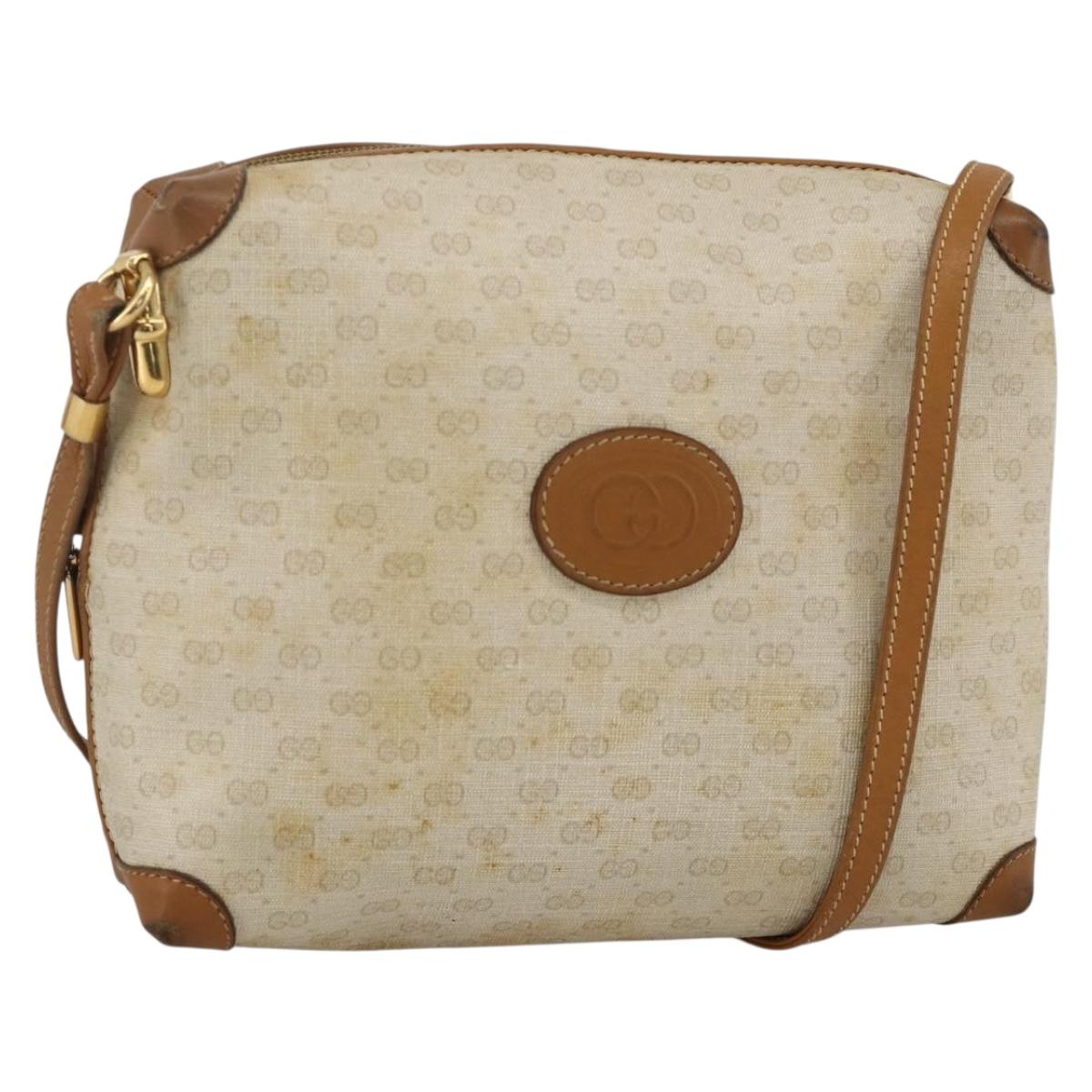GUCCI Micro GG Supreme Shoulder Bag PVC Beige Gold 007 104 4916 Auth bs34174