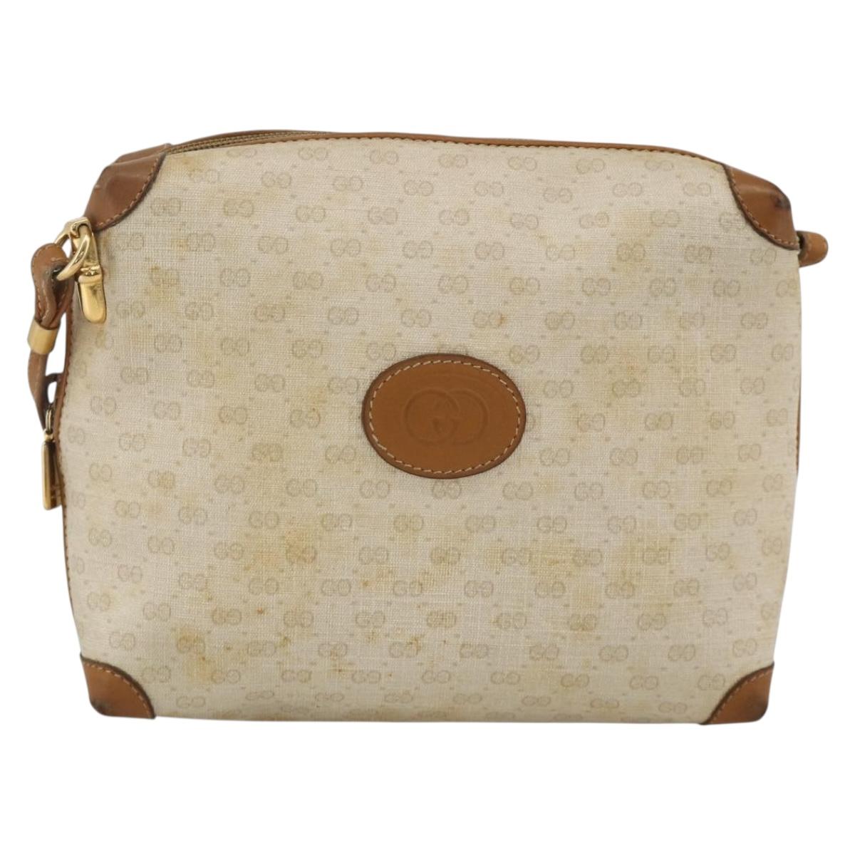 GUCCI Micro GG Supreme Shoulder Bag PVC Beige Gold 007 104 4916 Auth bs34174
