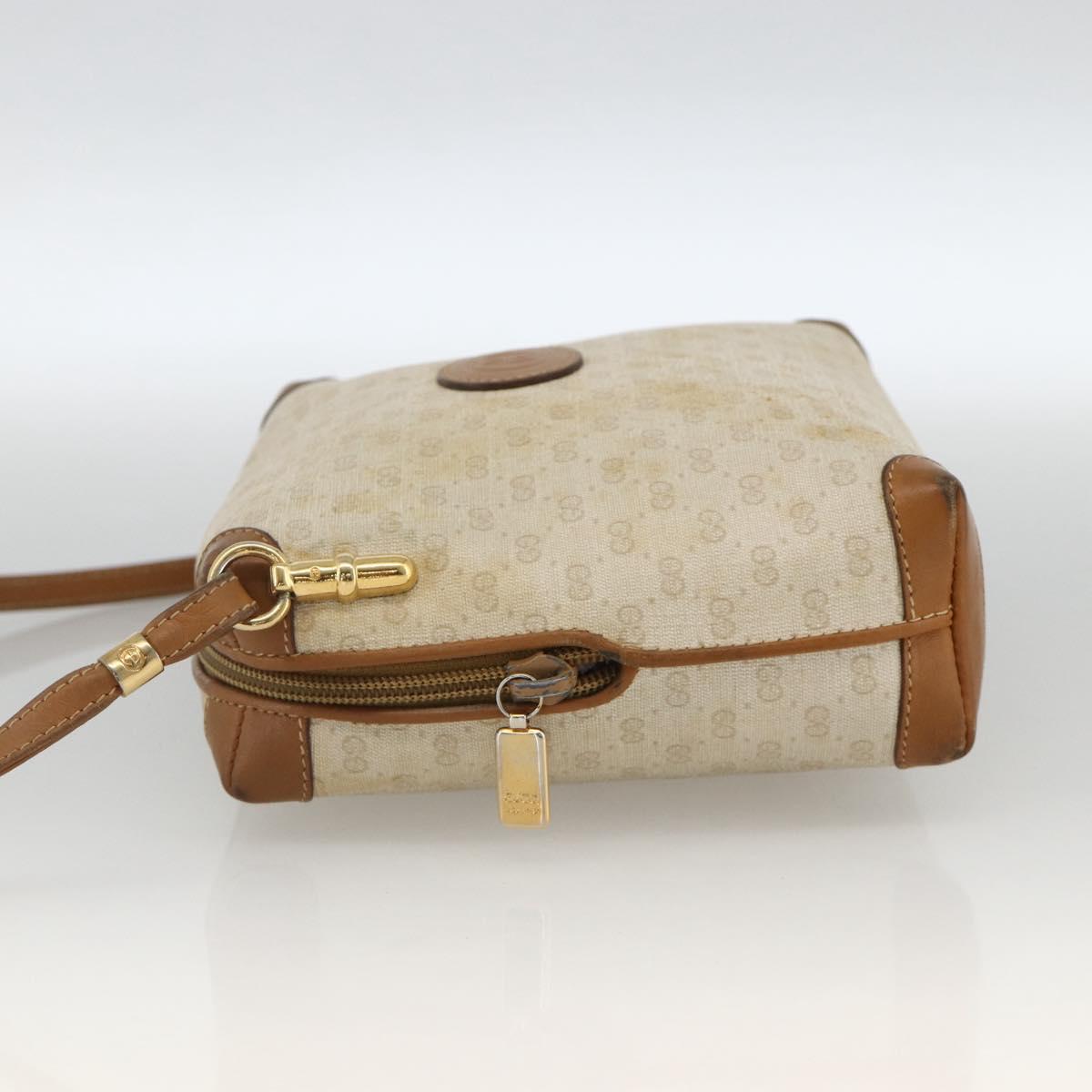GUCCI Micro GG Supreme Shoulder Bag PVC Beige Gold 007 104 4916 Auth bs34174