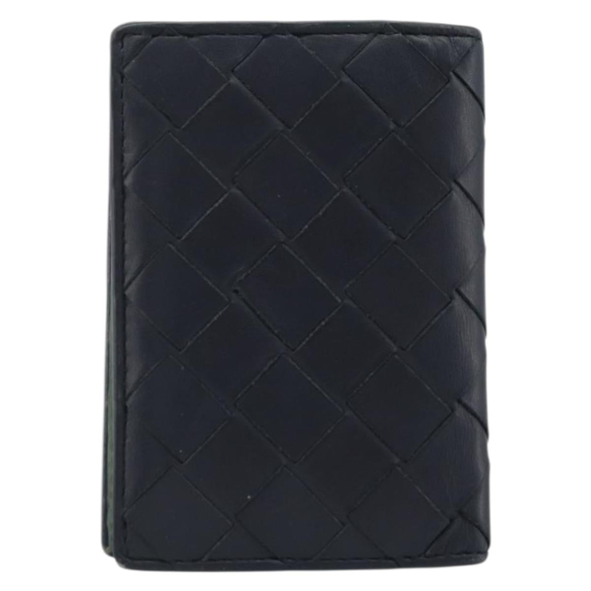 BOTTEGA VENETA INTRECCIATO Card Case Leather Black Auth bs34178