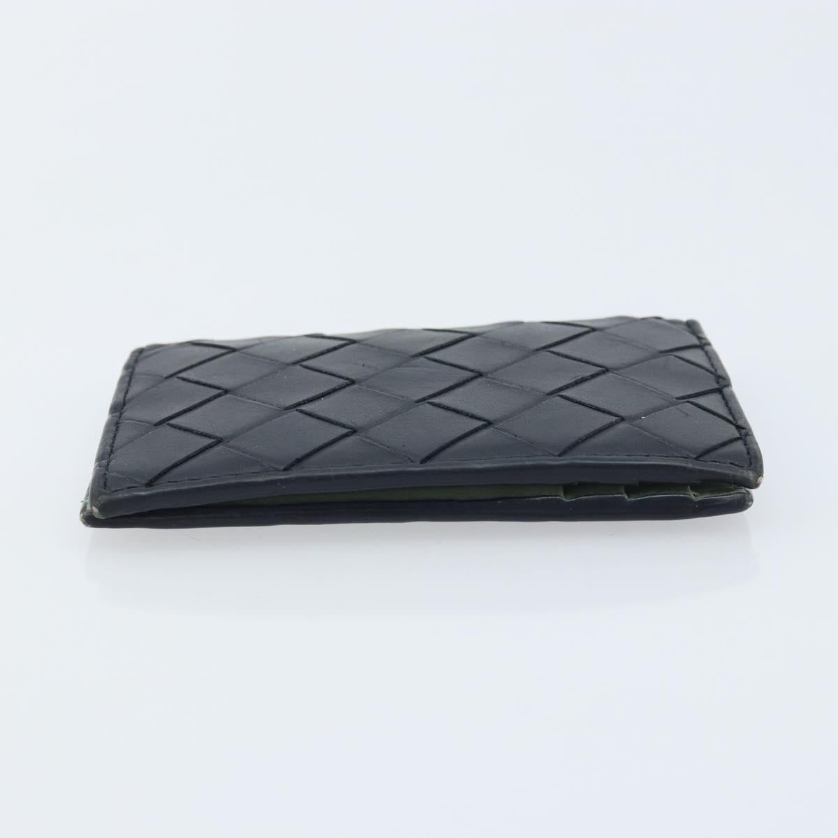 BOTTEGA VENETA INTRECCIATO Card Case Leather Black Auth bs34178