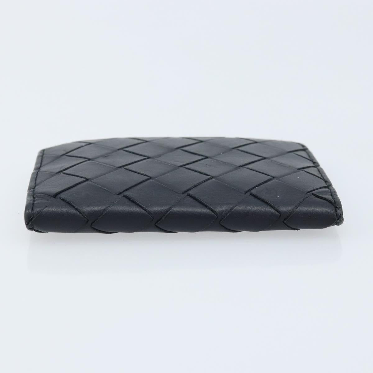 BOTTEGA VENETA INTRECCIATO Card Case Leather Black Auth bs34178