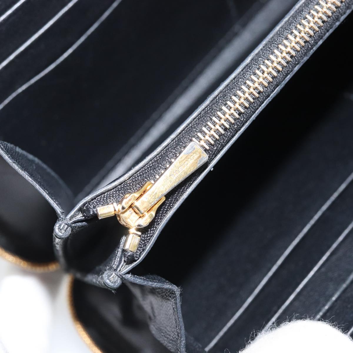 BALENCIAGA Long Wallet Leather Black 594290 Auth bs34182