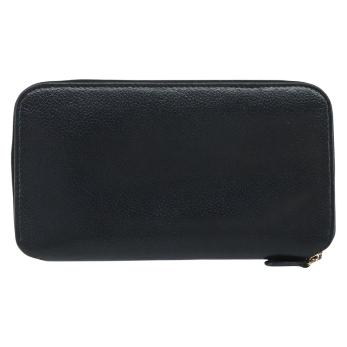 BALENCIAGA Long Wallet Leather Black 594290 Auth bs34182