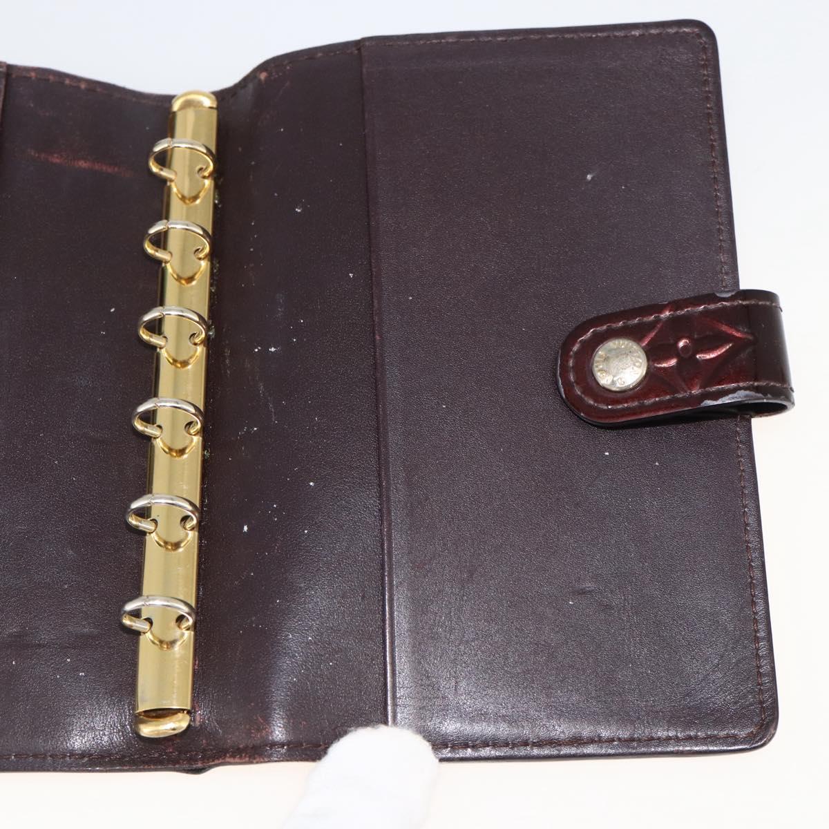 LOUIS VUITTON Vernis Agenda PM Day Planner Rouge Favist R21072 LV Auth bs34184