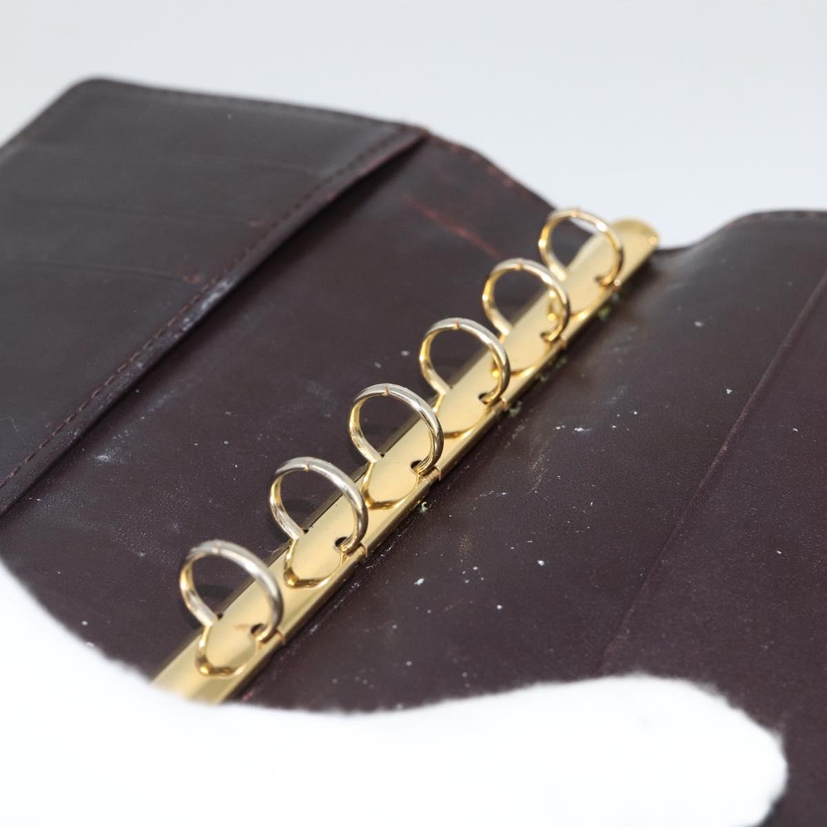 LOUIS VUITTON Vernis Agenda PM Day Planner Rouge Favist R21072 LV Auth bs34184