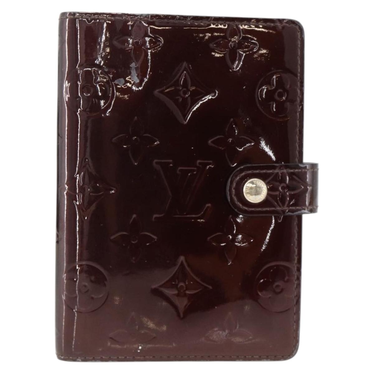 LOUIS VUITTON Vernis Agenda PM Day Planner Rouge Favist R21072 LV Auth bs34184