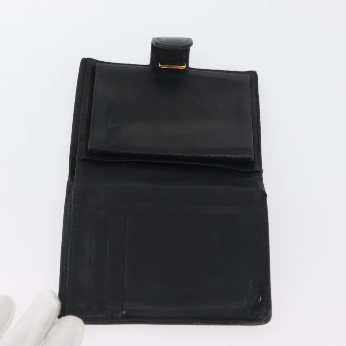 CHANEL Wallet Caviar Skin 2 Set Black CC Auth bs34186