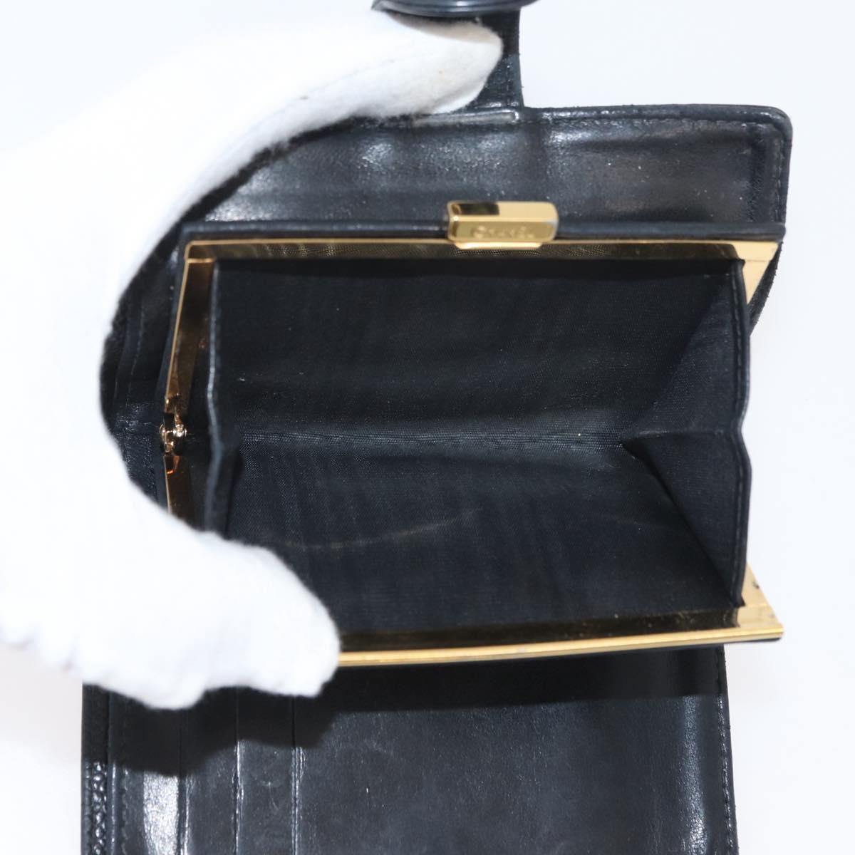 CHANEL Wallet Caviar Skin 2 Set Black CC Auth bs34186