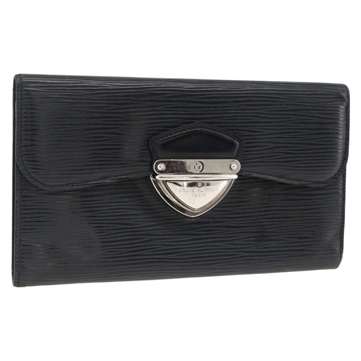 LOUIS VUITTON Epi Portefeuille Eugenie Long Wallet Black M63882 LV Auth bs34189