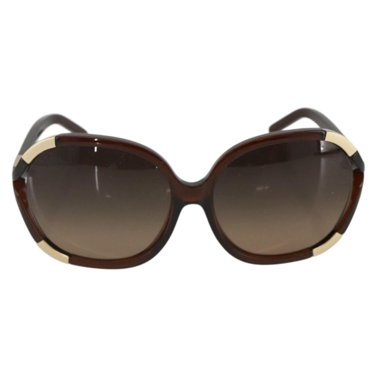 Chloe Sunglasses plastic Brown Auth bs34194