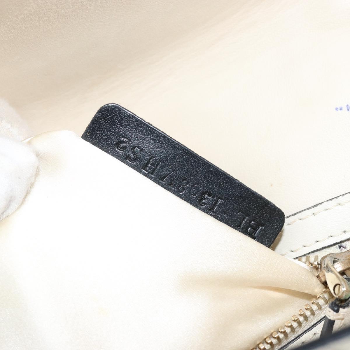 VALENTINO Chain Shoulder Bag Leather White Gold Auth bs34199