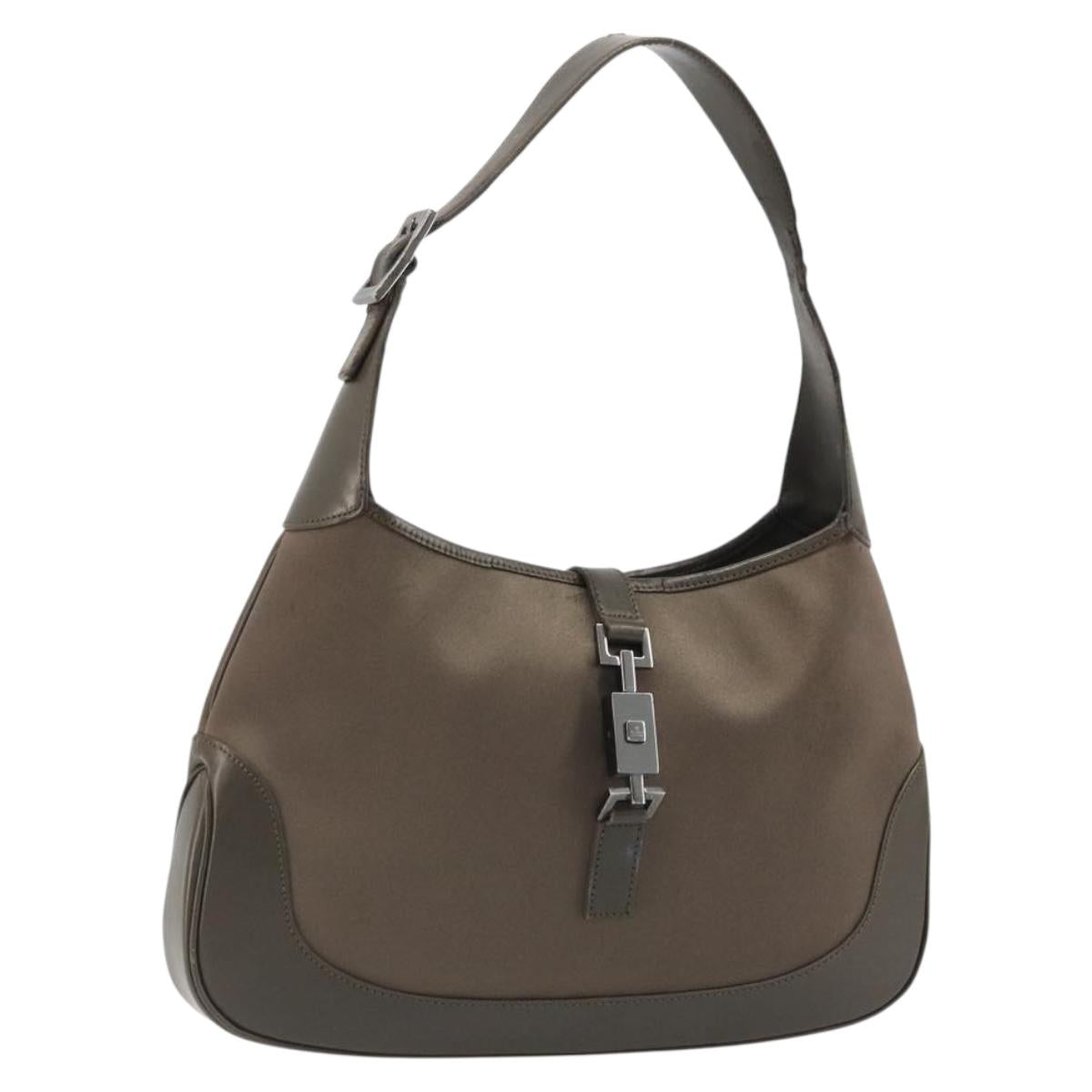GUCCI Jackie Shoulder Bag Suede Brown Silver 001 3306 Auth bs34202