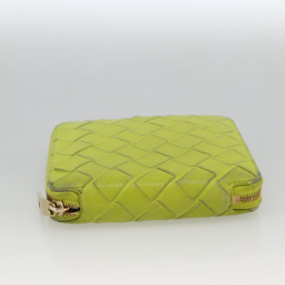 BOTTEGA VENETA INTRECCIATO Bifold Wallet Leather Yellow Gold Auth bs34204