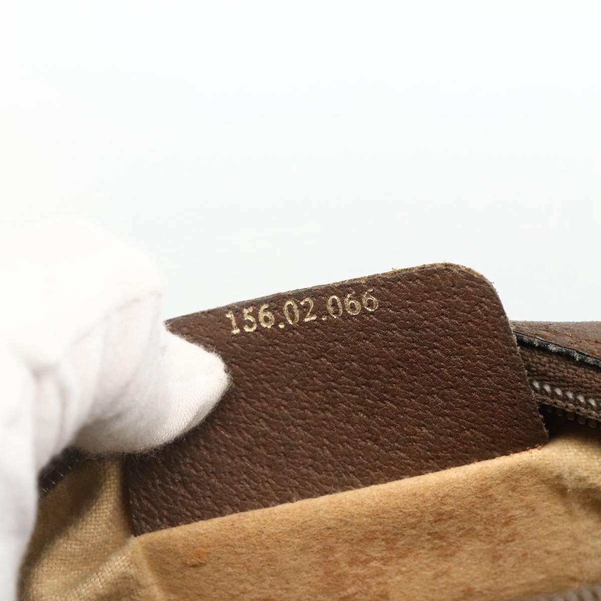 GUCCI GG Supreme Web Sherry Line Bag PVC Beige Gold 156 02 066 Auth bs34217