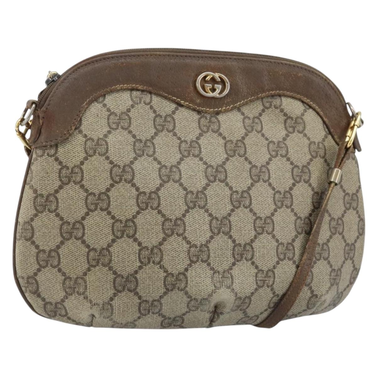 GUCCI GG Supreme Shoulder Bag PVC Beige Gold 007 49 0819 Auth bs34218