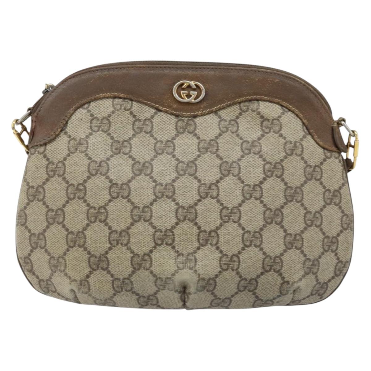 GUCCI GG Supreme Shoulder Bag PVC Beige Gold 007 49 0819 Auth bs34218