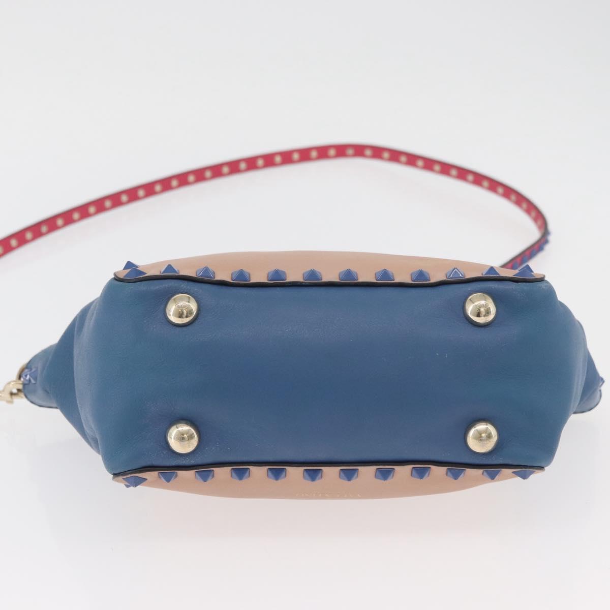 VALENTINO Hand Bag Leather 2way Multicolor Gold Auth bs34219A