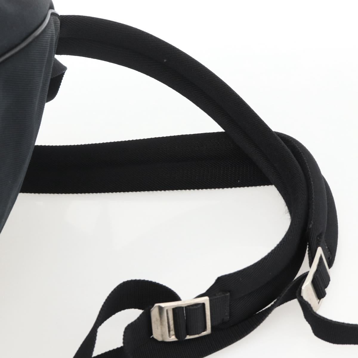 SAINT LAURENT Backpack Canvas Black Silver Auth bs34220