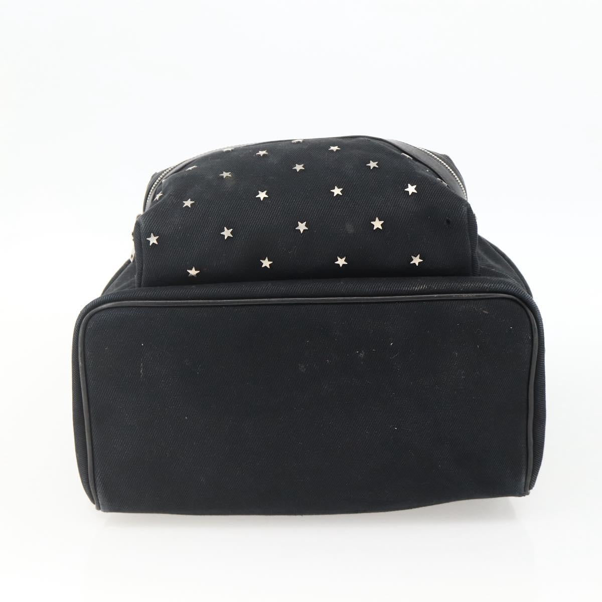 SAINT LAURENT Backpack Canvas Black Silver Auth bs34220