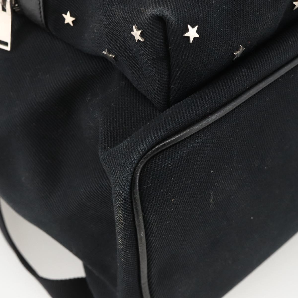 SAINT LAURENT Backpack Canvas Black Silver Auth bs34220