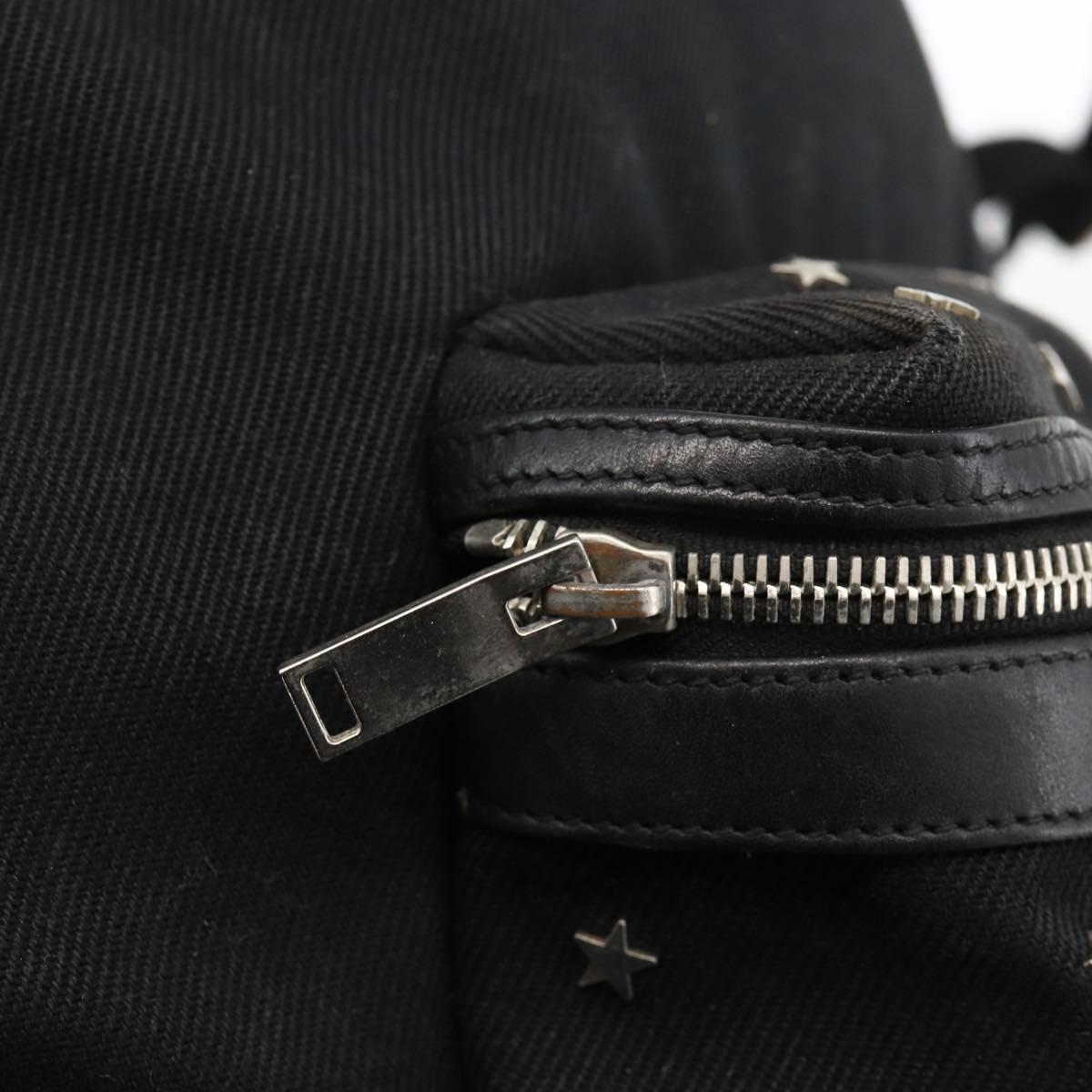 SAINT LAURENT Backpack Canvas Black Silver Auth bs34220