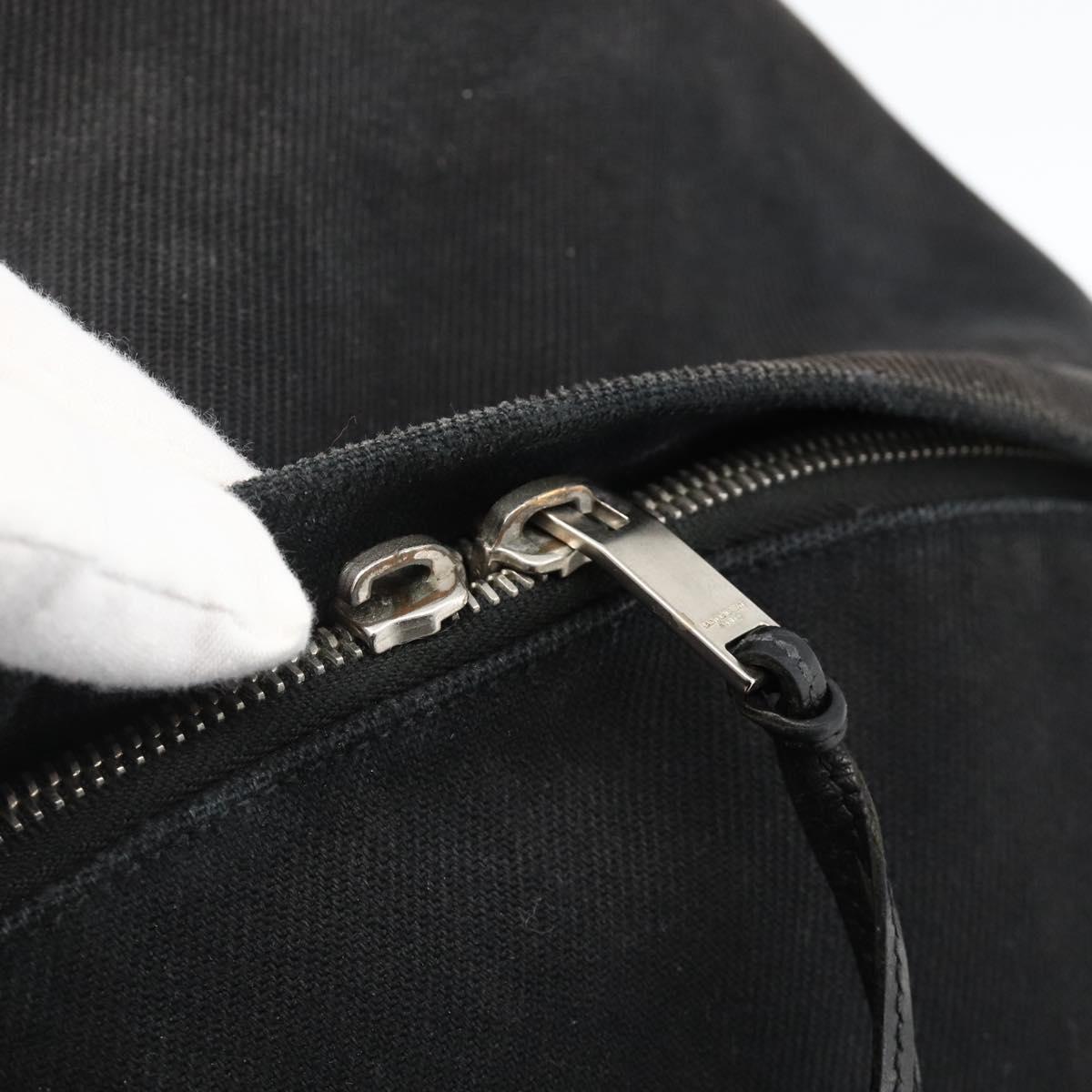 SAINT LAURENT Backpack Canvas Black Silver Auth bs34220